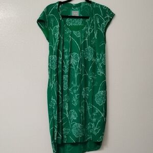Maeve Emerald Green Floral-Print Midi Dress